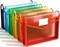 6 Pack Plastic Expanding File Folder (Black+blue+green+yellow+orange+red)